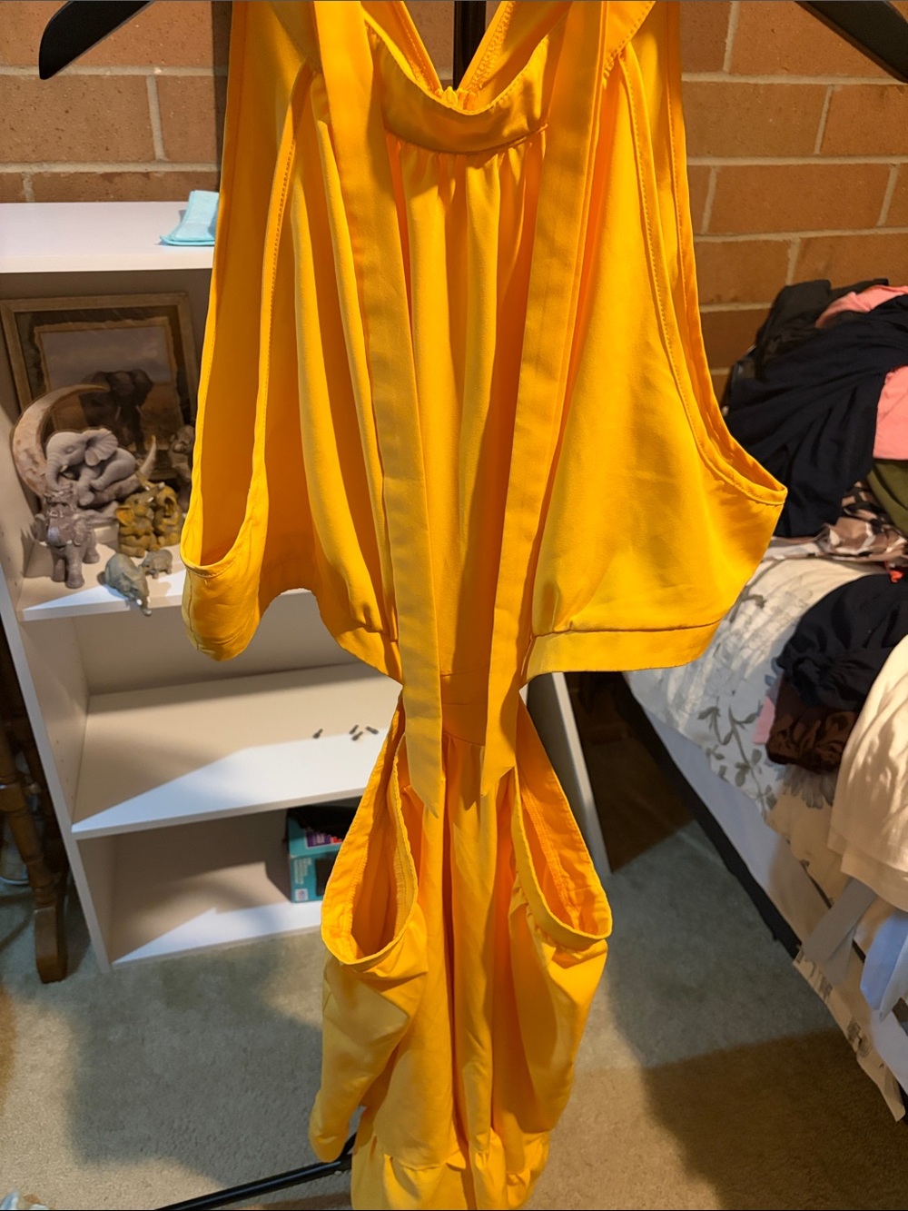 SHEIN Bright Yellow Sleeveless Halter Dress
